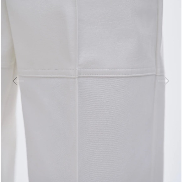 Sourceunknown faux Leather Panelled Trousers, White size M - Picture 5 of 7